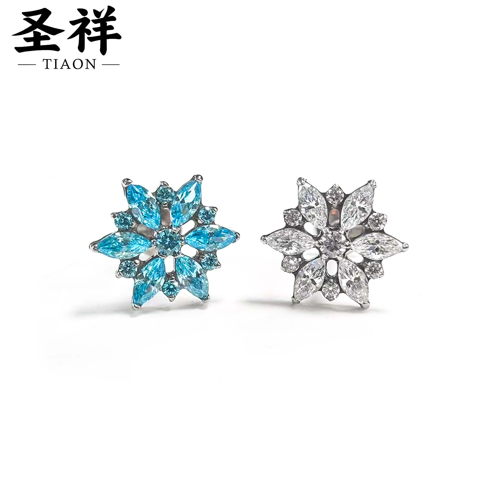 F136 Titanium Snowflake Ear Stud Helix Cartilage Piercing