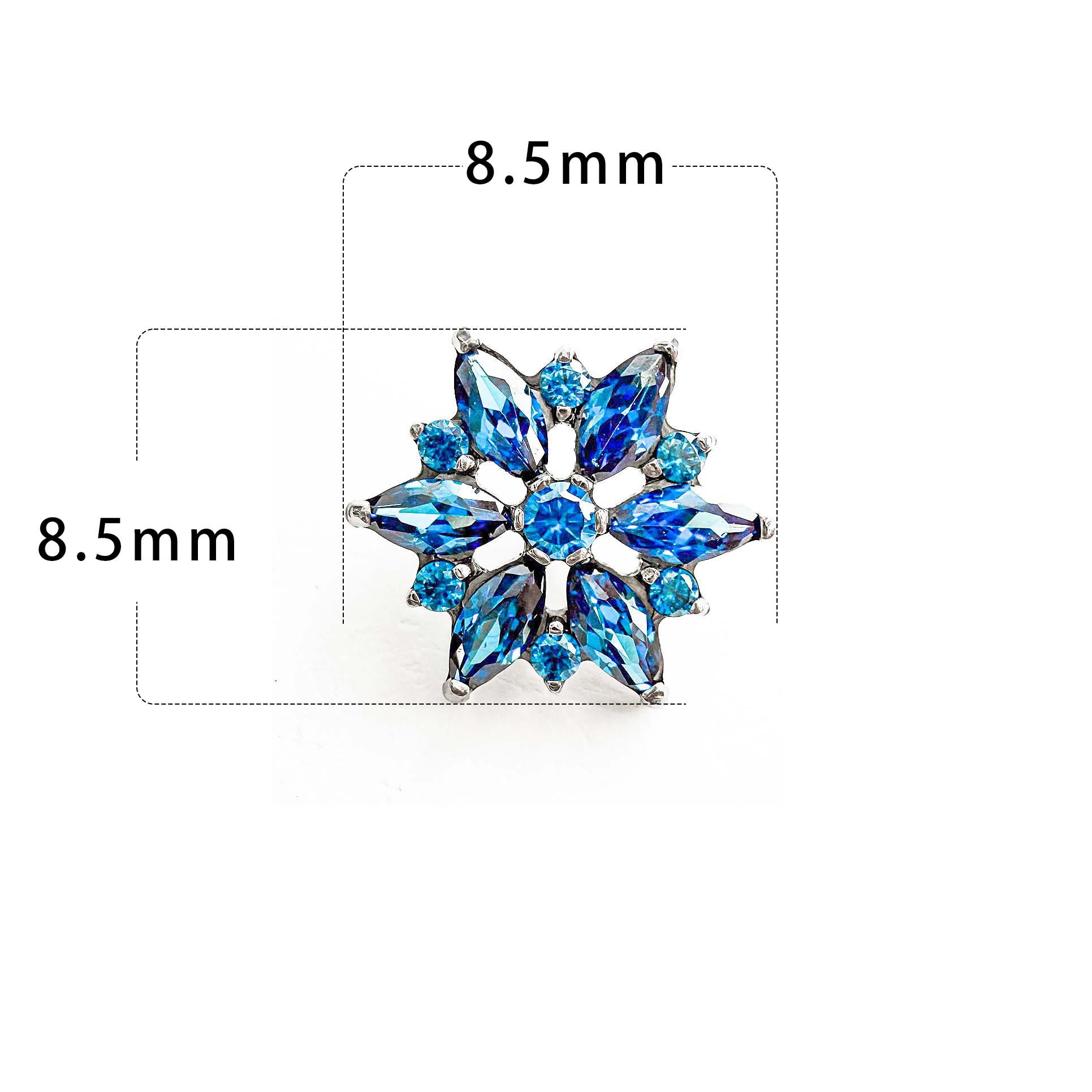 F136 Titanium Snowflake Ear Stud Helix Cartilage Piercing