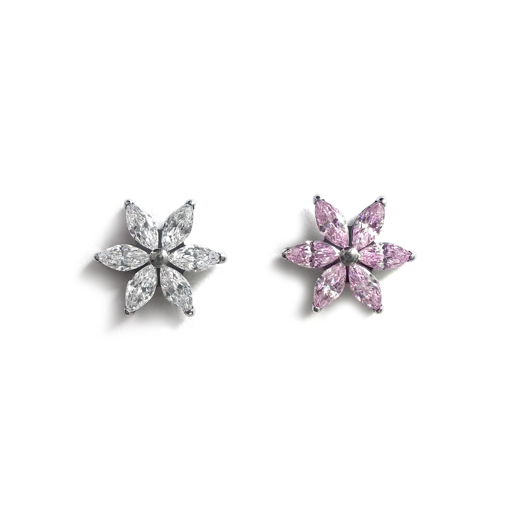 F136 Titanium 6-Marquise Flower Ear Stud Helix Cartilage Piercing