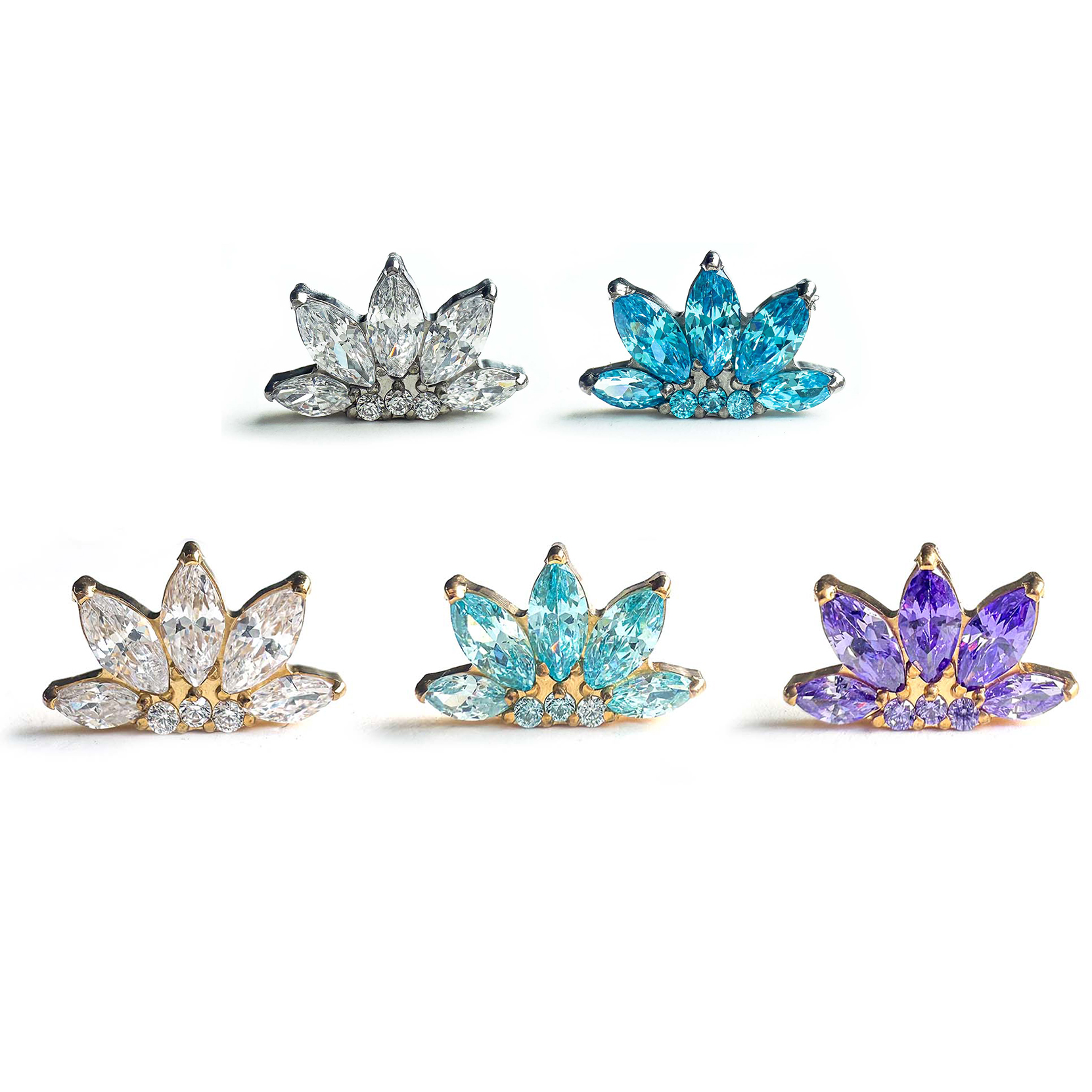 F136 Titanium Fan Flower Ear Stud Helix Cartilage Piercing