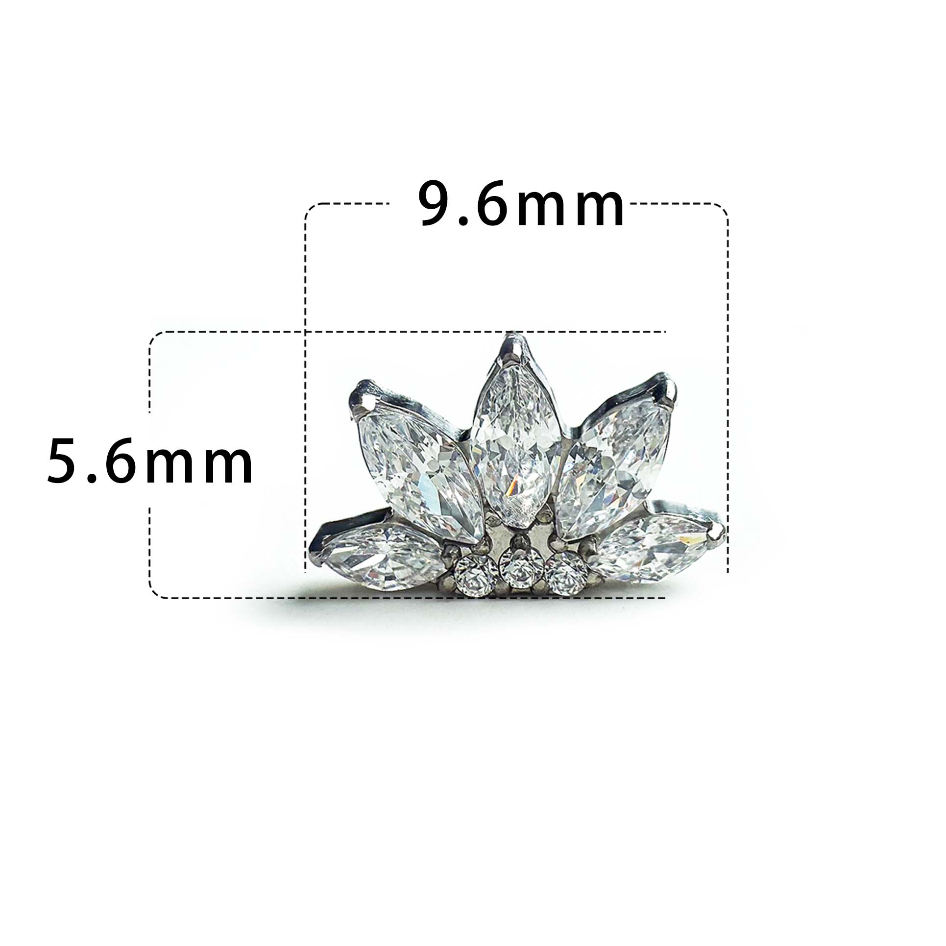F136 Titanium Fan Flower Ear Stud Helix Cartilage Piercing