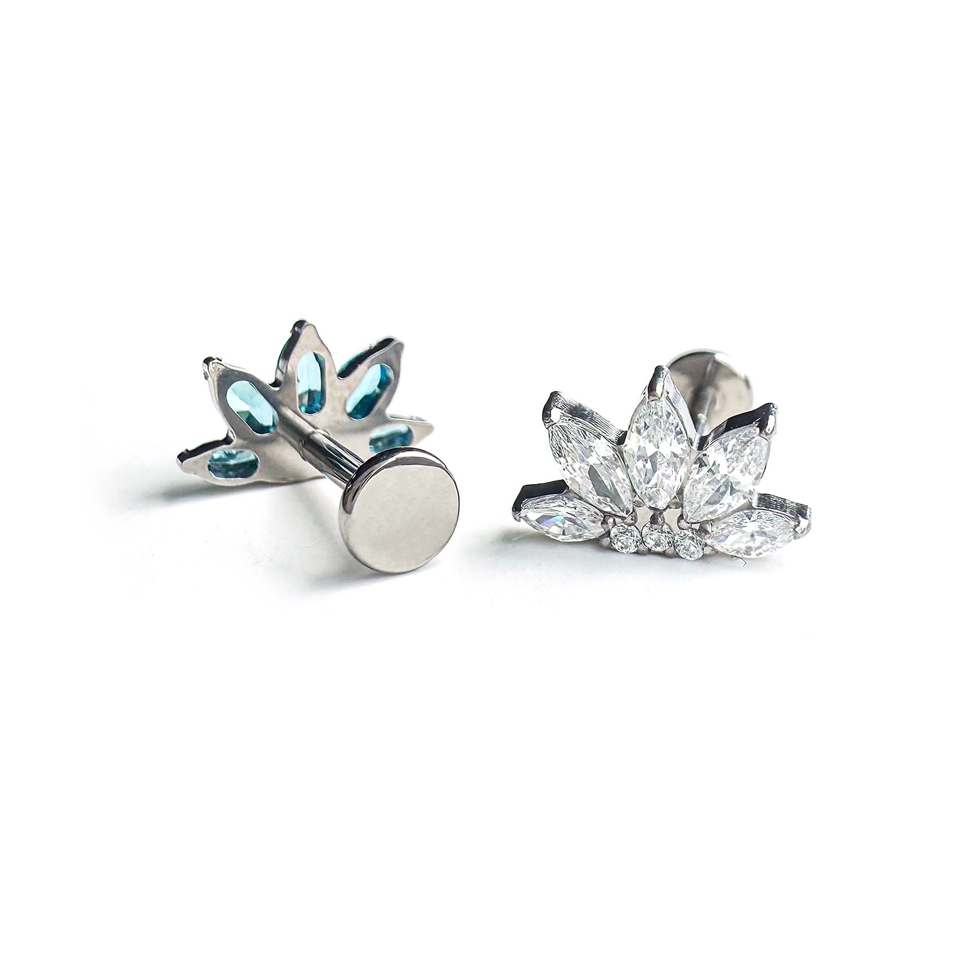 F136 Titanium Fan Flower Ear Stud Helix Cartilage Piercing