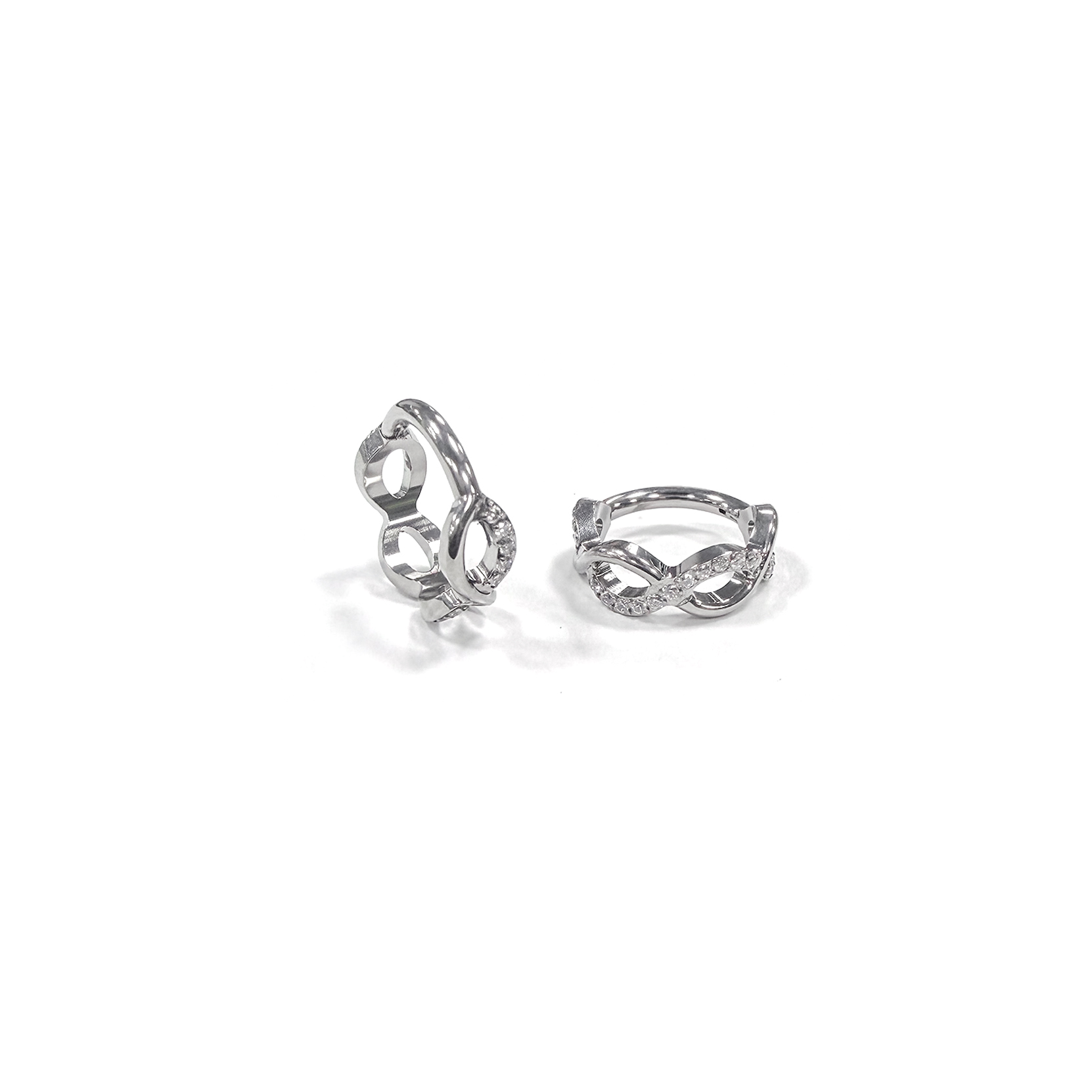 F136 Titanium Mobius CZ Hoop