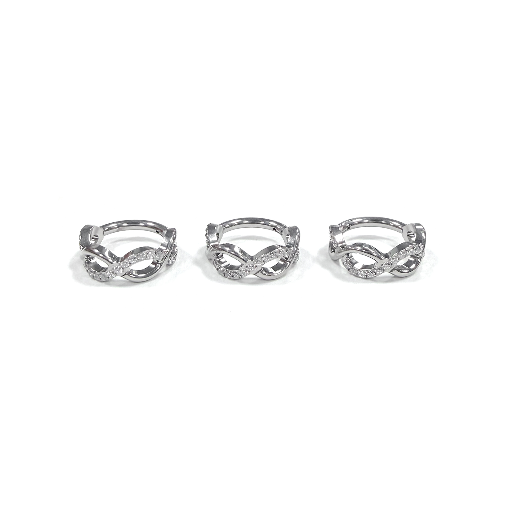 F136 Titanium Mobius CZ Hoop