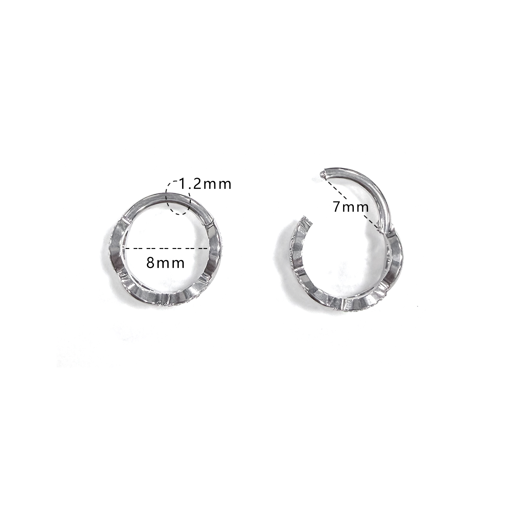 F136 Titanium Mobius CZ Hoop