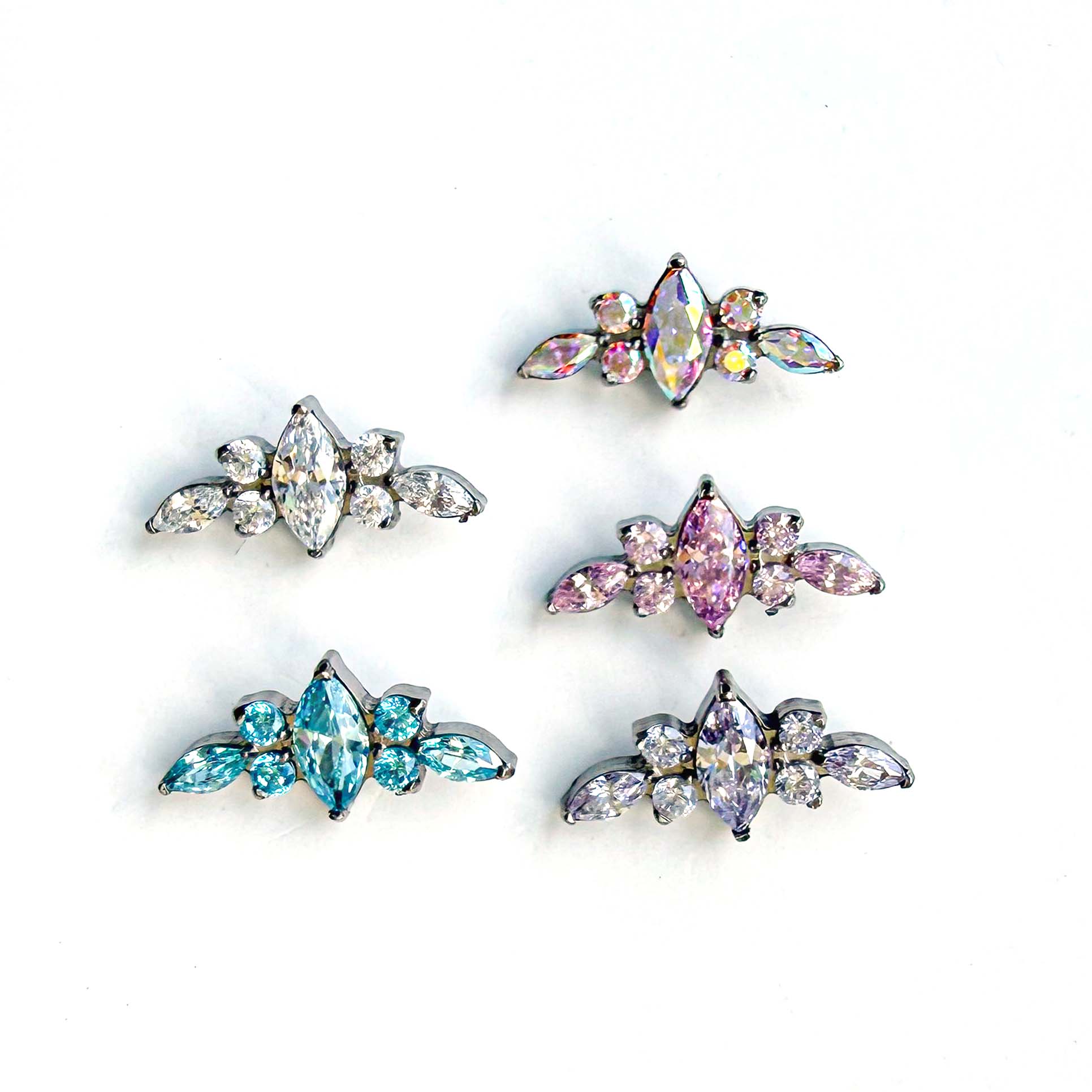 F136 Titanium Marquise Flower Ear Stud Helix Cartilage Piercing