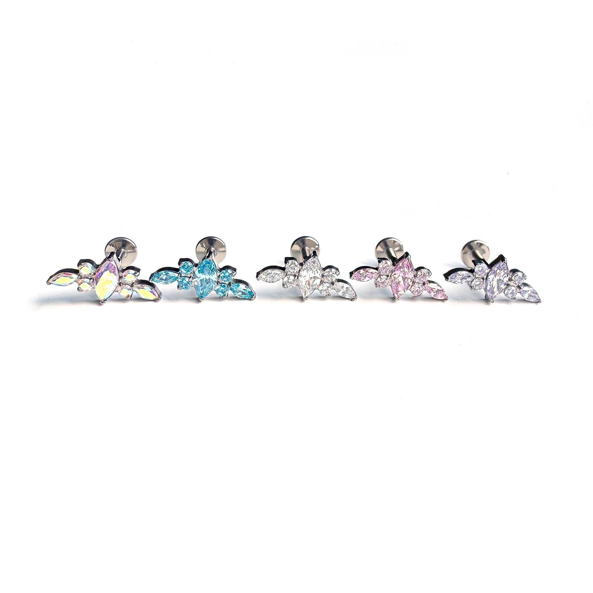 F136 Titanium Marquise Flower Ear Stud Helix Cartilage Piercing