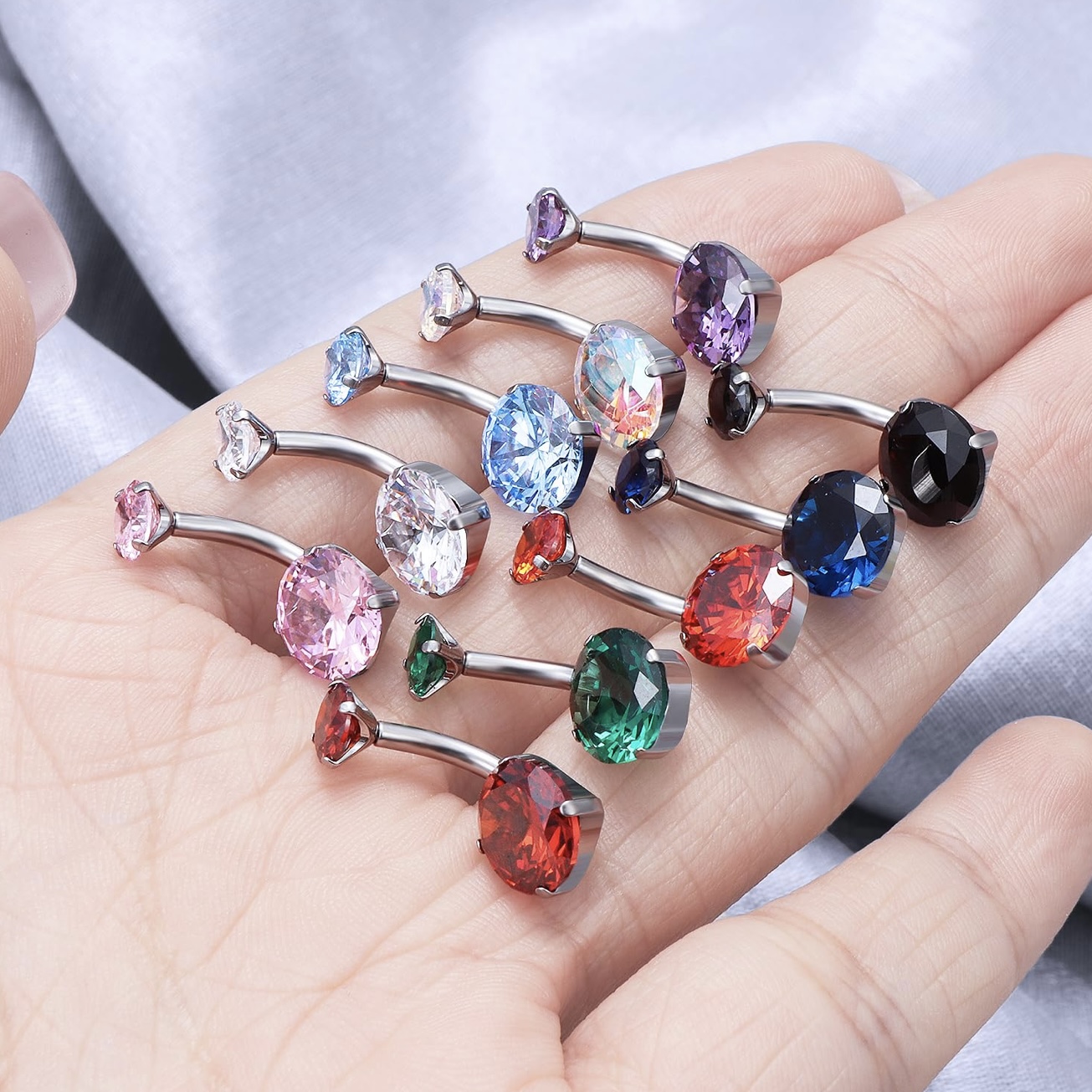 F136 Titanium 4-Prong Navel Ring Belly Button Piercing