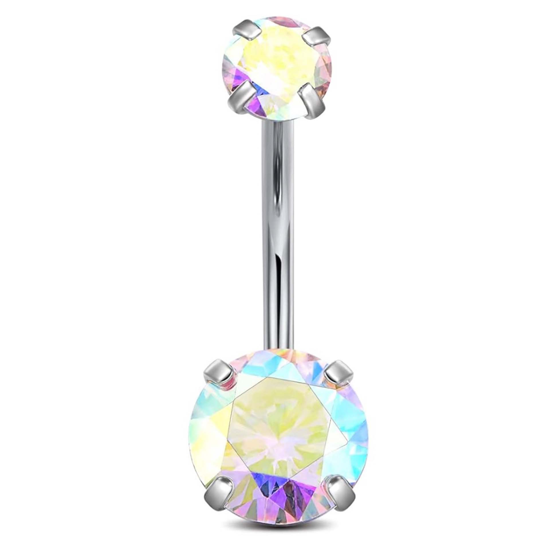F136 Titanium 4-Prong Navel Ring Belly Button Piercing