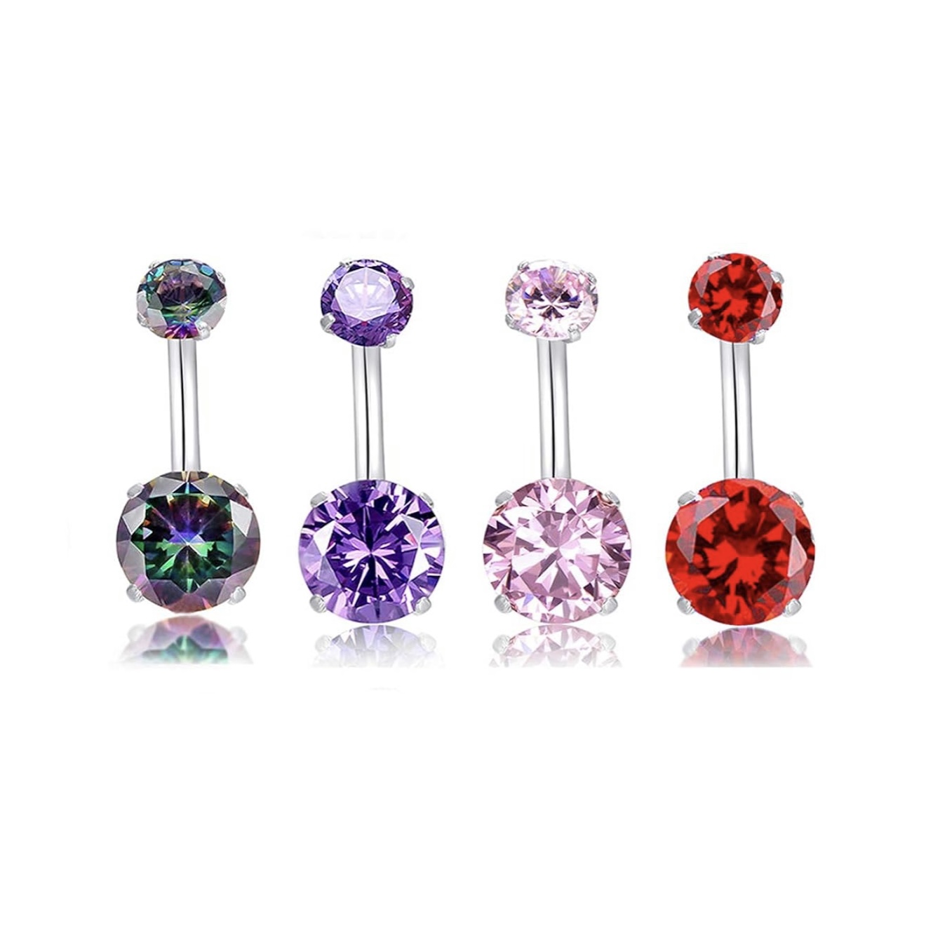F136 Titanium 4-Prong Navel Ring Belly Button Piercing