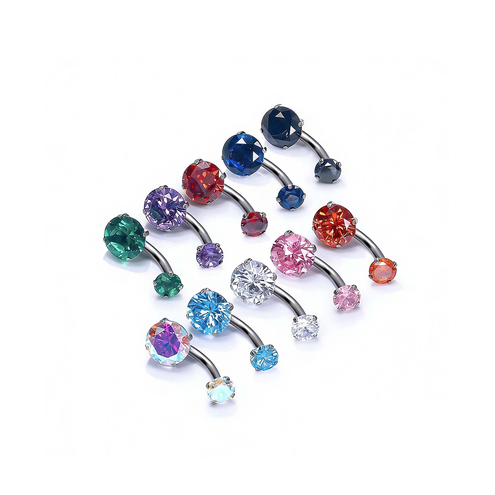 F136 Titanium 4-Prong Navel Ring Belly Button Piercing