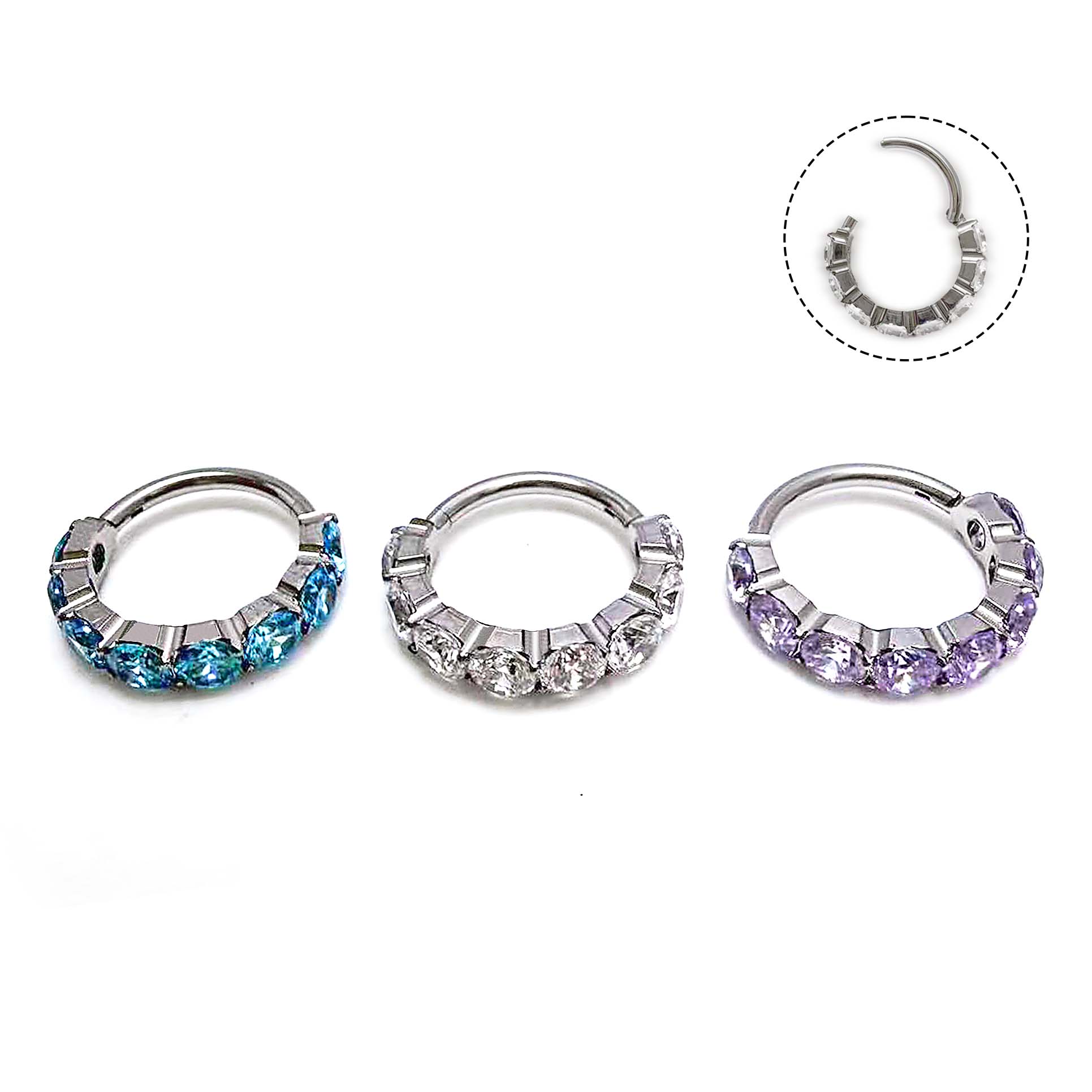 F136 Titanium CZ Hoop