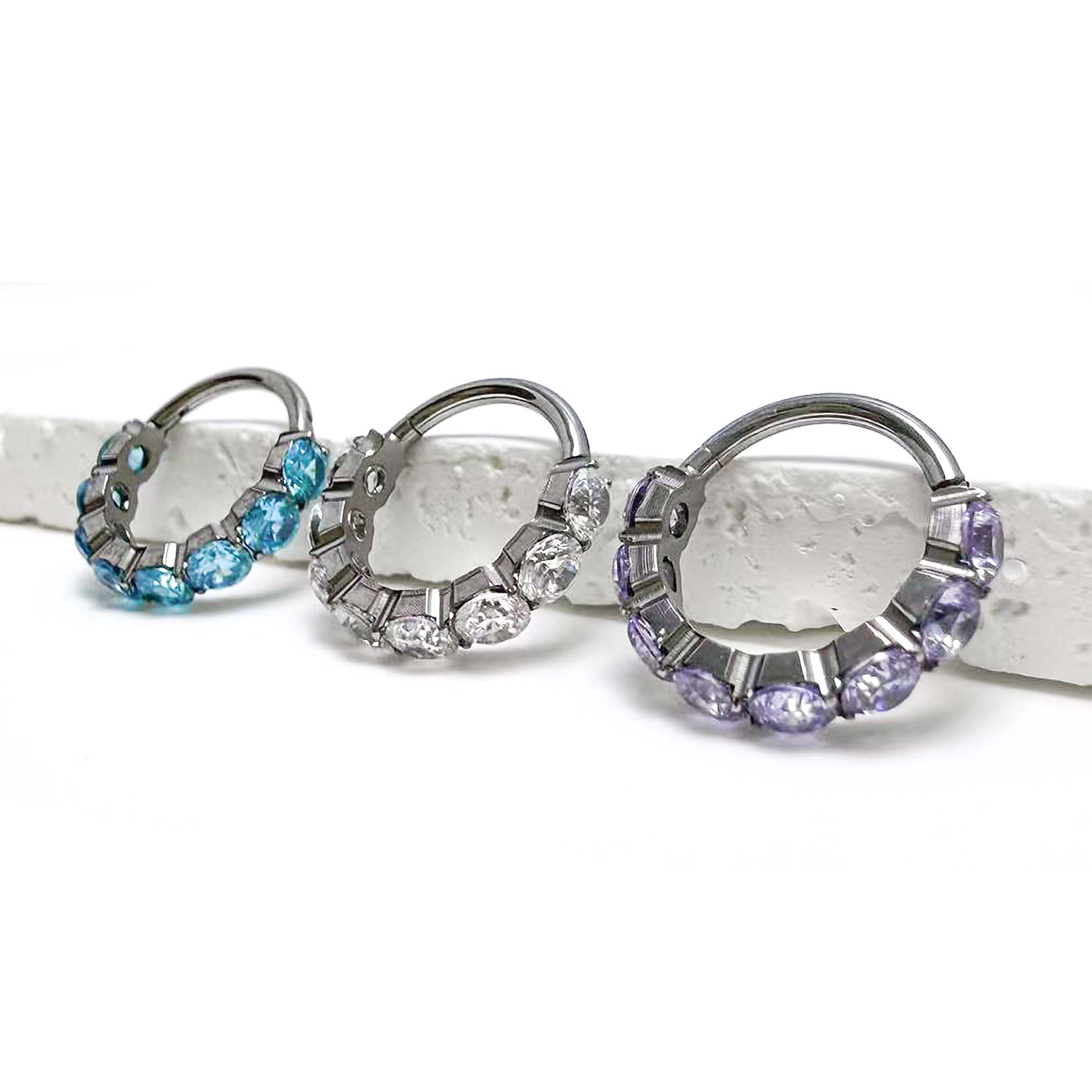 F136 Titanium CZ Hoop
