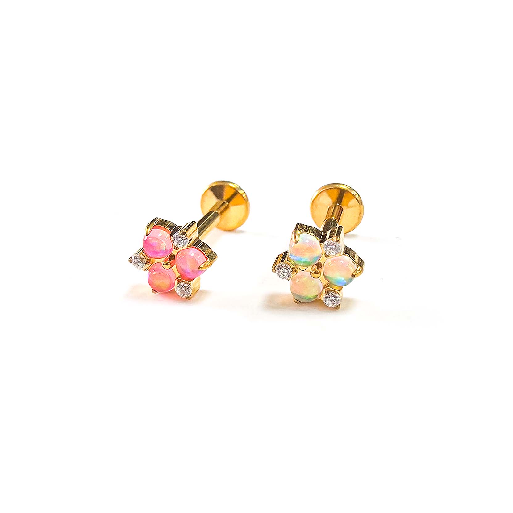 F136 Titanium 18K Gold Cotton Ear Stud Helix Cartilage Piercing