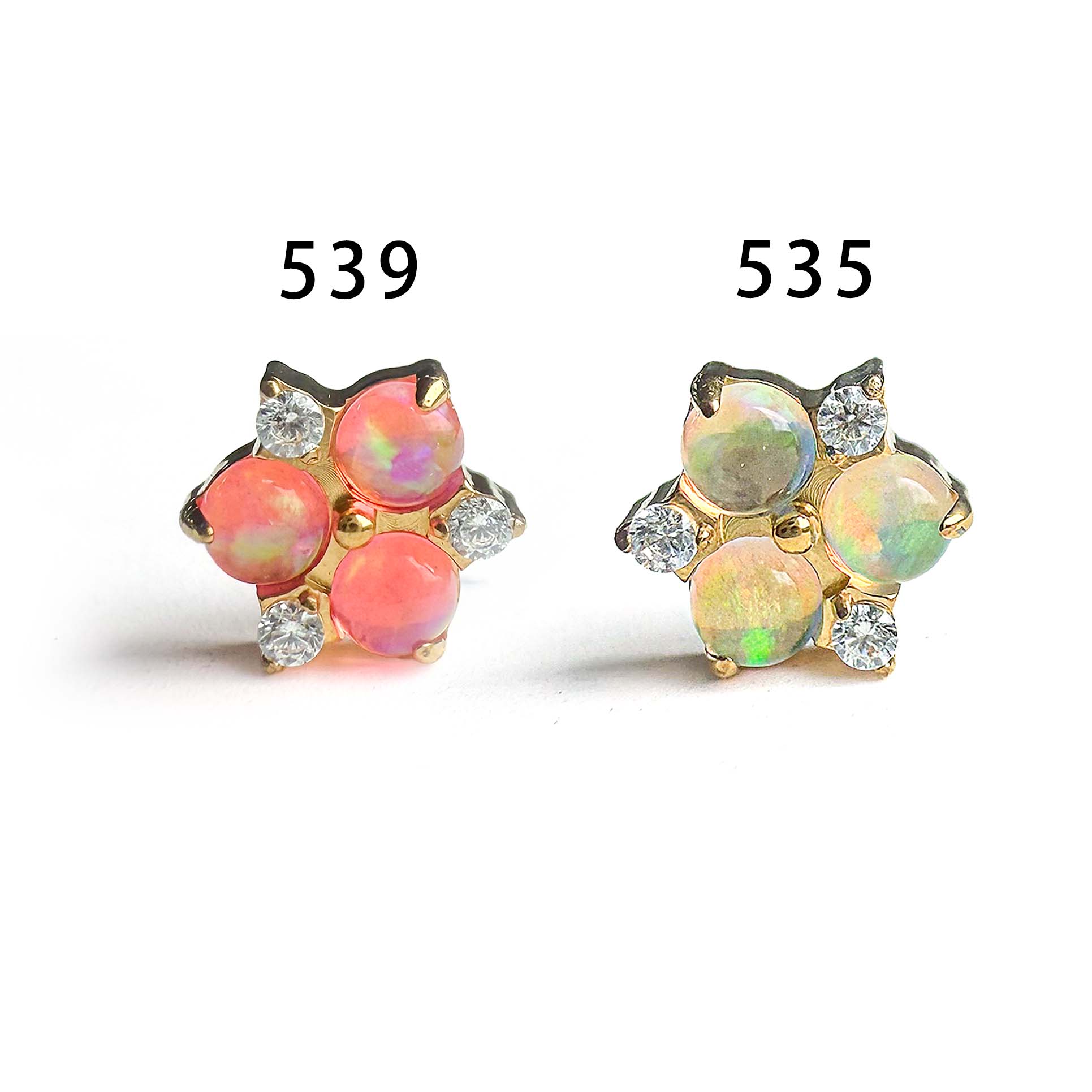 F136 Titanium 18K Gold Cotton Ear Stud Helix Cartilage Piercing