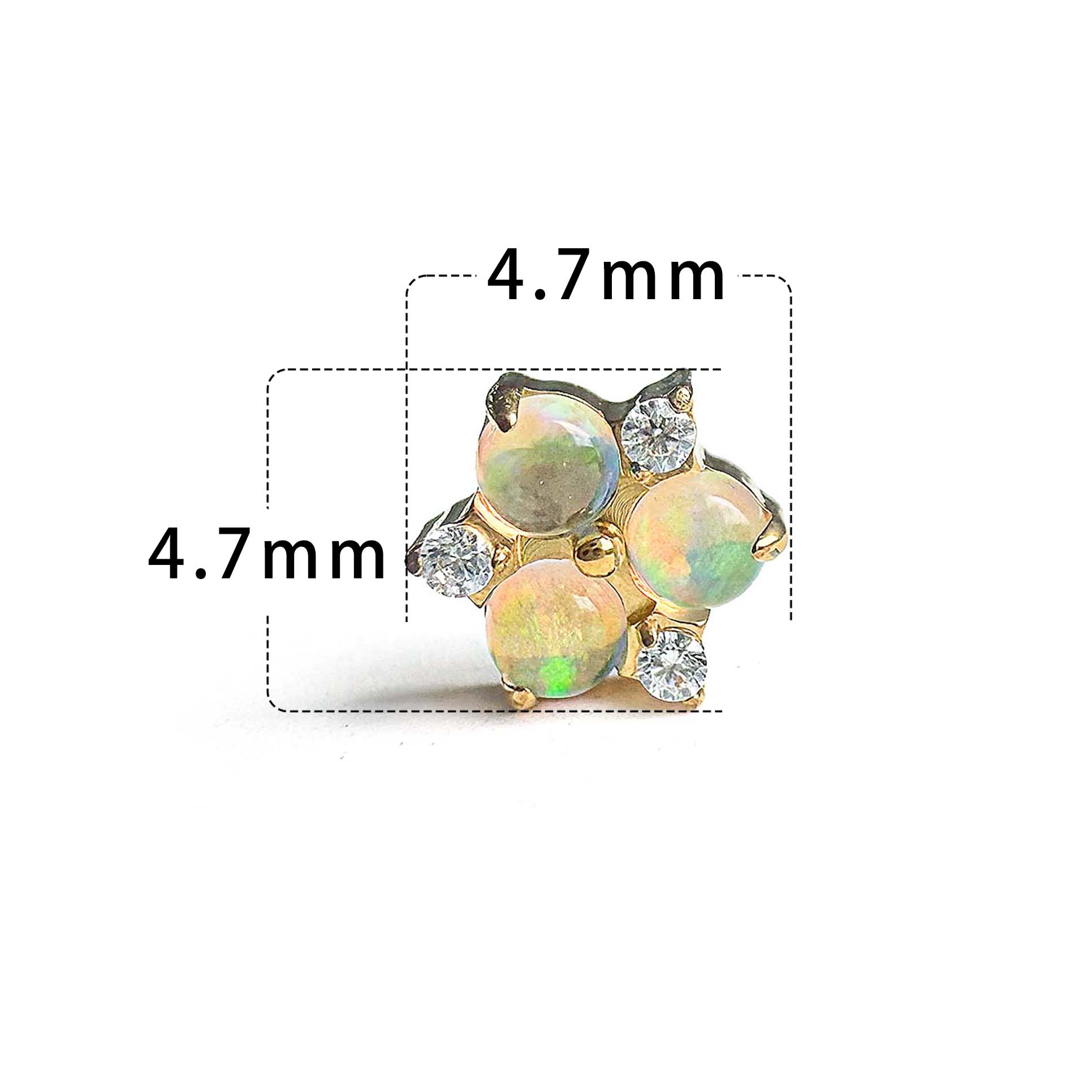 F136 Titanium 18K Gold Cotton Ear Stud Helix Cartilage Piercing