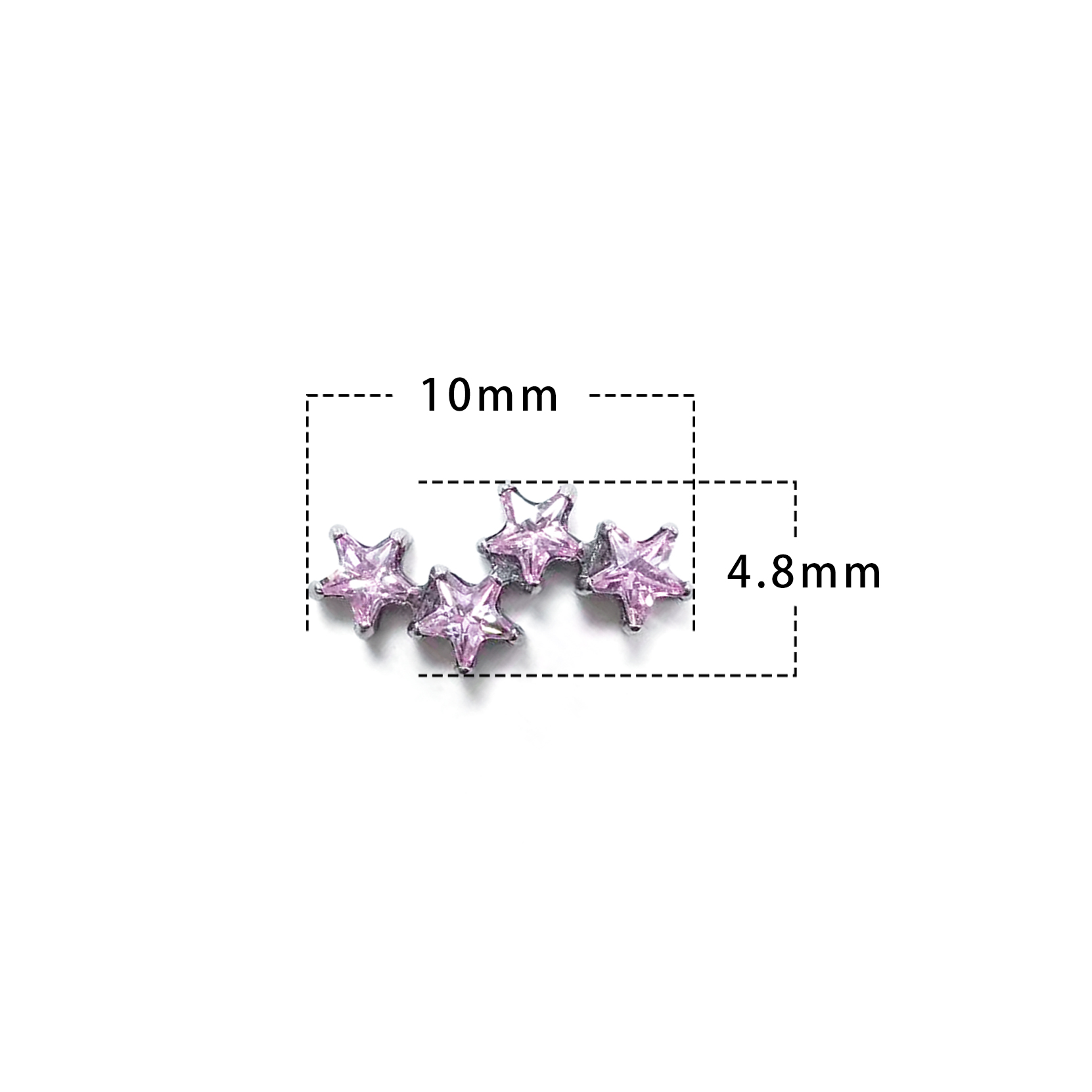 F136 Titanium 4-Star Cluster Ear Stud Helix Cartilage Piercing