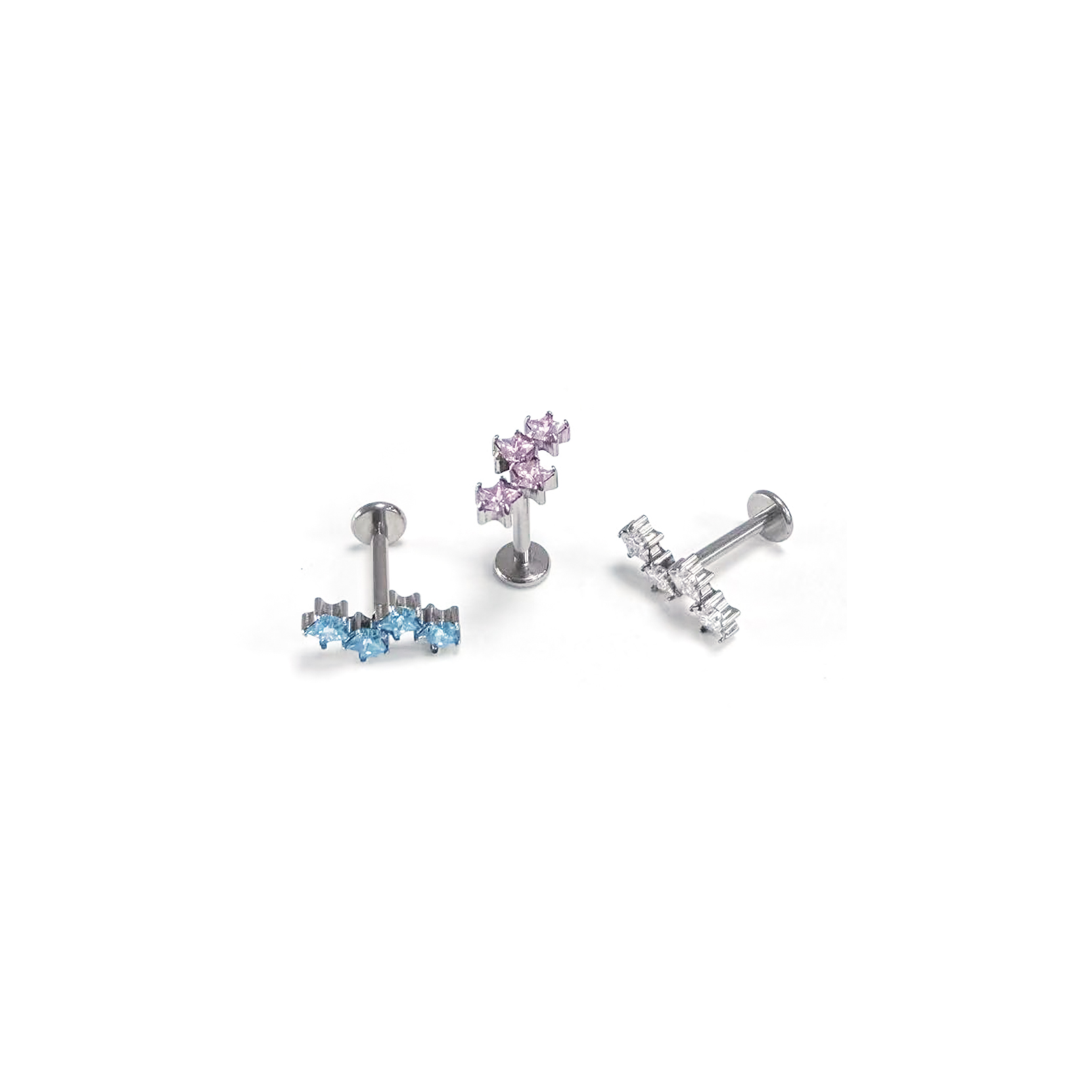 F136 Titanium 4-Star Cluster Ear Stud Helix Cartilage Piercing