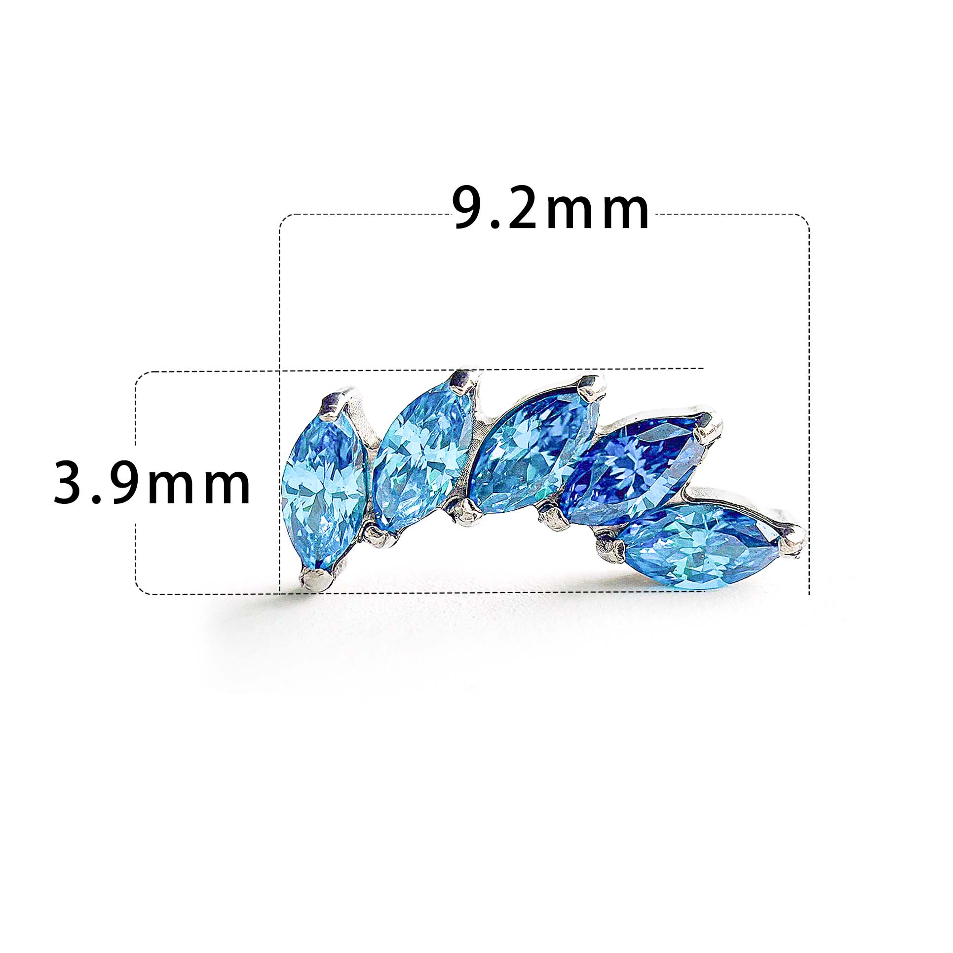 F136 Titanium Willow Leaf Ear Stud Helix Cartilage Piercing