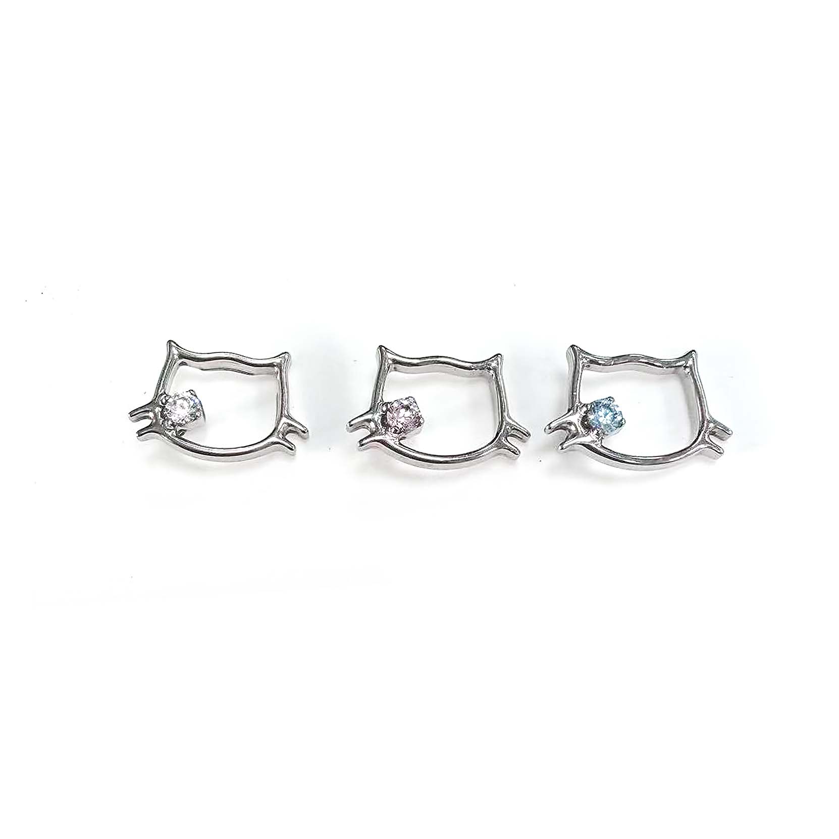 F136 Titanium Kitty Cat 1 Ear Stud Helix Cartilage Piercing