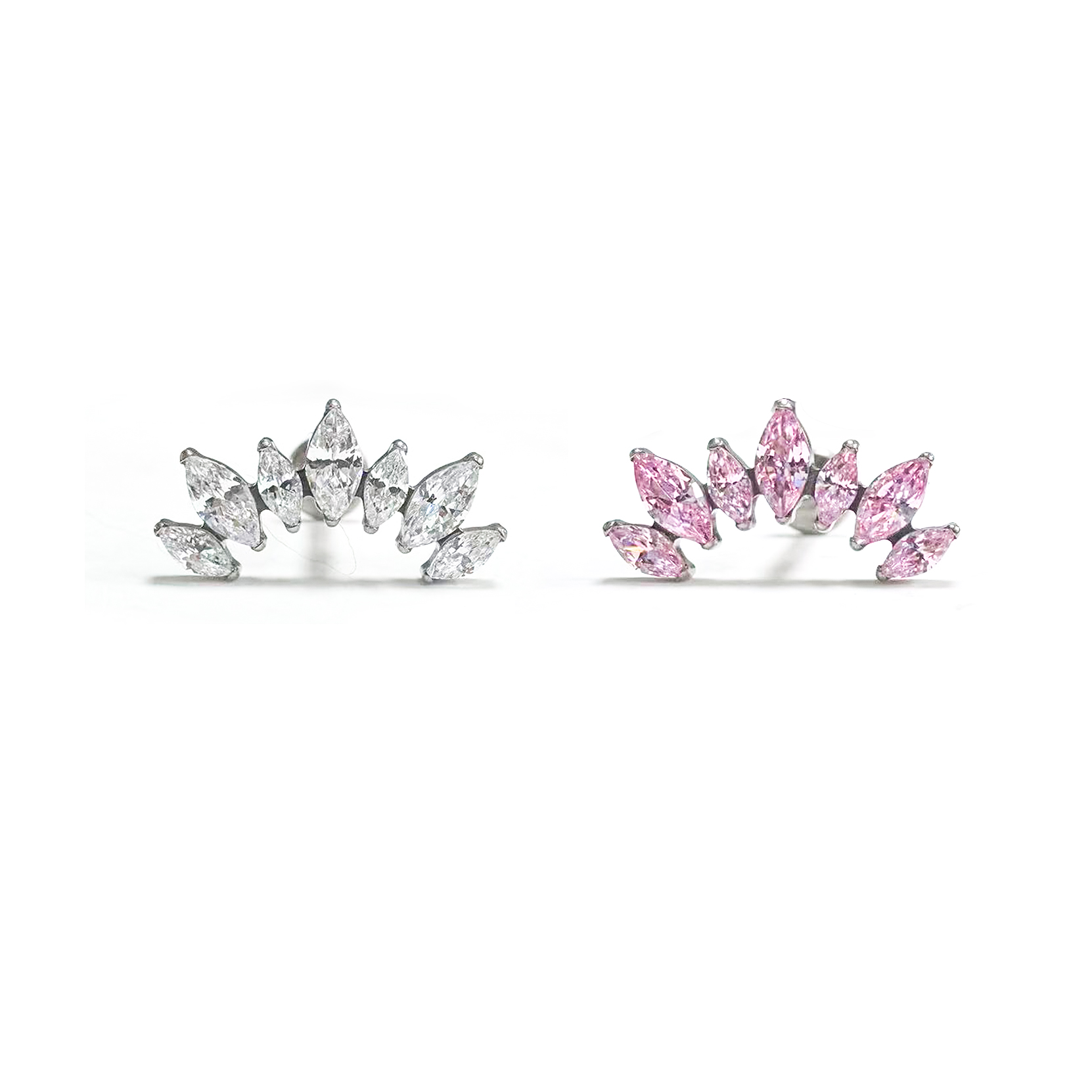 F136 Titanium Marquise Crown Ear Stud Helix Cartilage Piercing