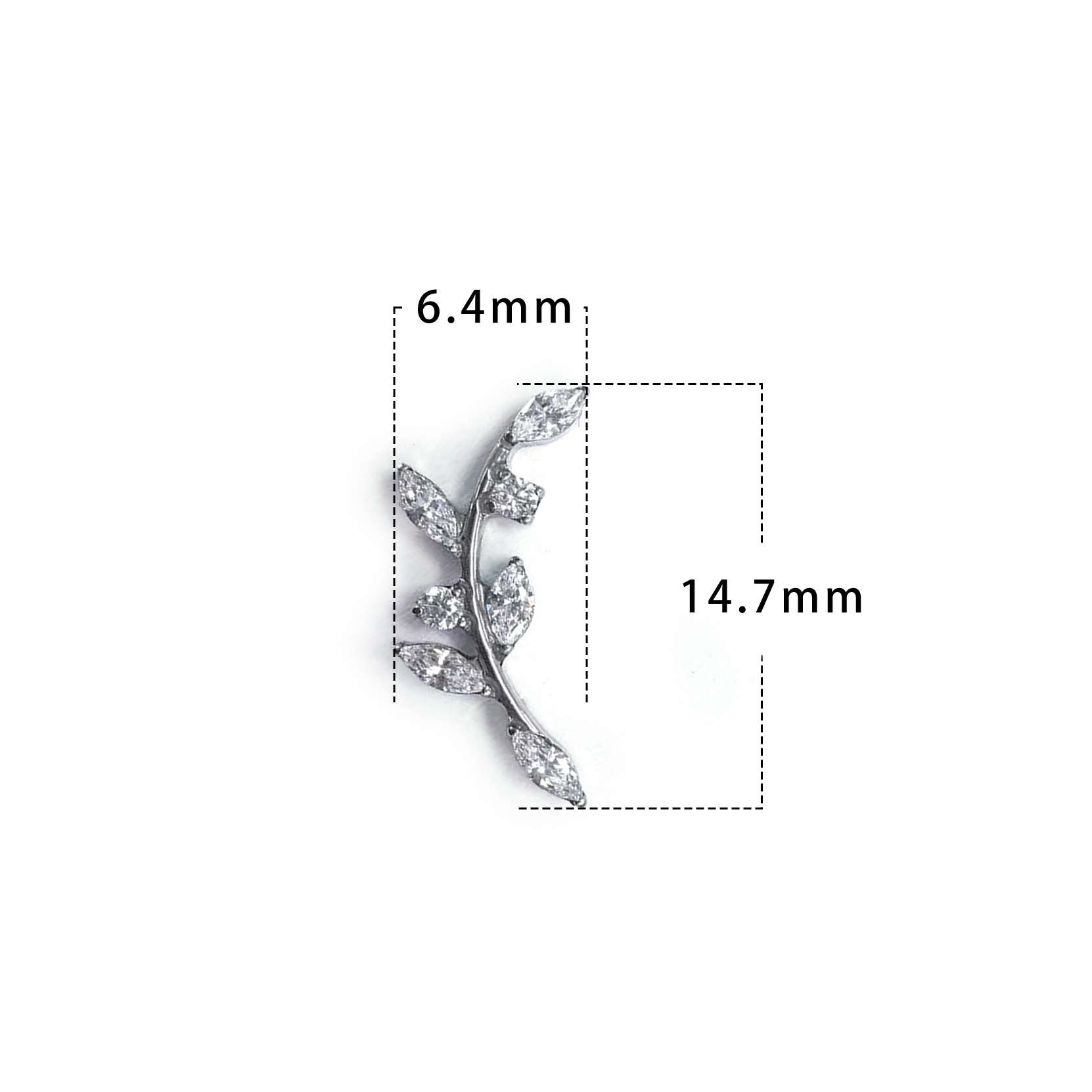F136 Titanium Big Branch Ear Stud Helix Cartilage Piercing