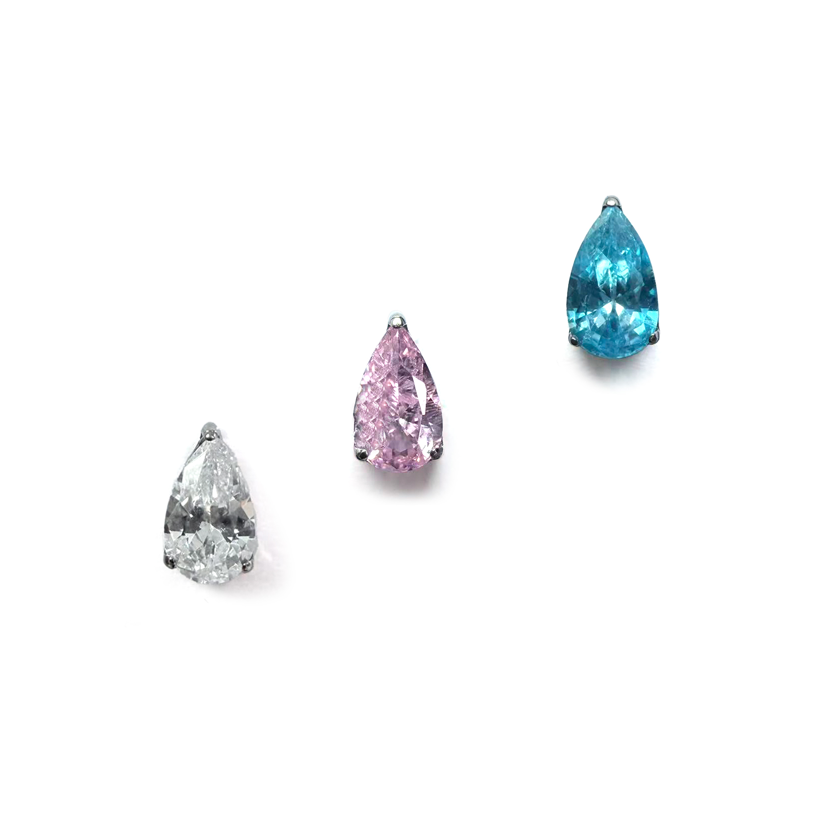 F136 Titanium Paved Teardrop Ear Stud Helix Cartilage Piercing