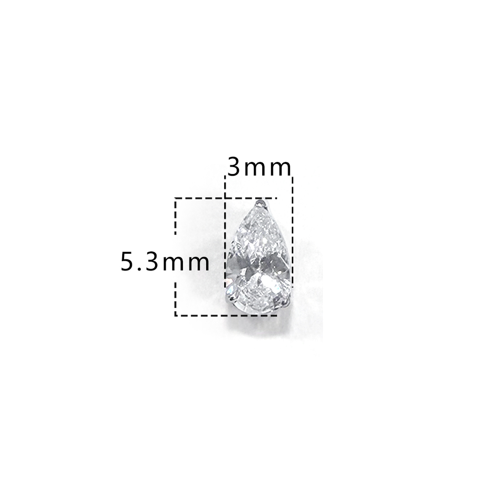 F136 Titanium Paved Teardrop Ear Stud Helix Cartilage Piercing