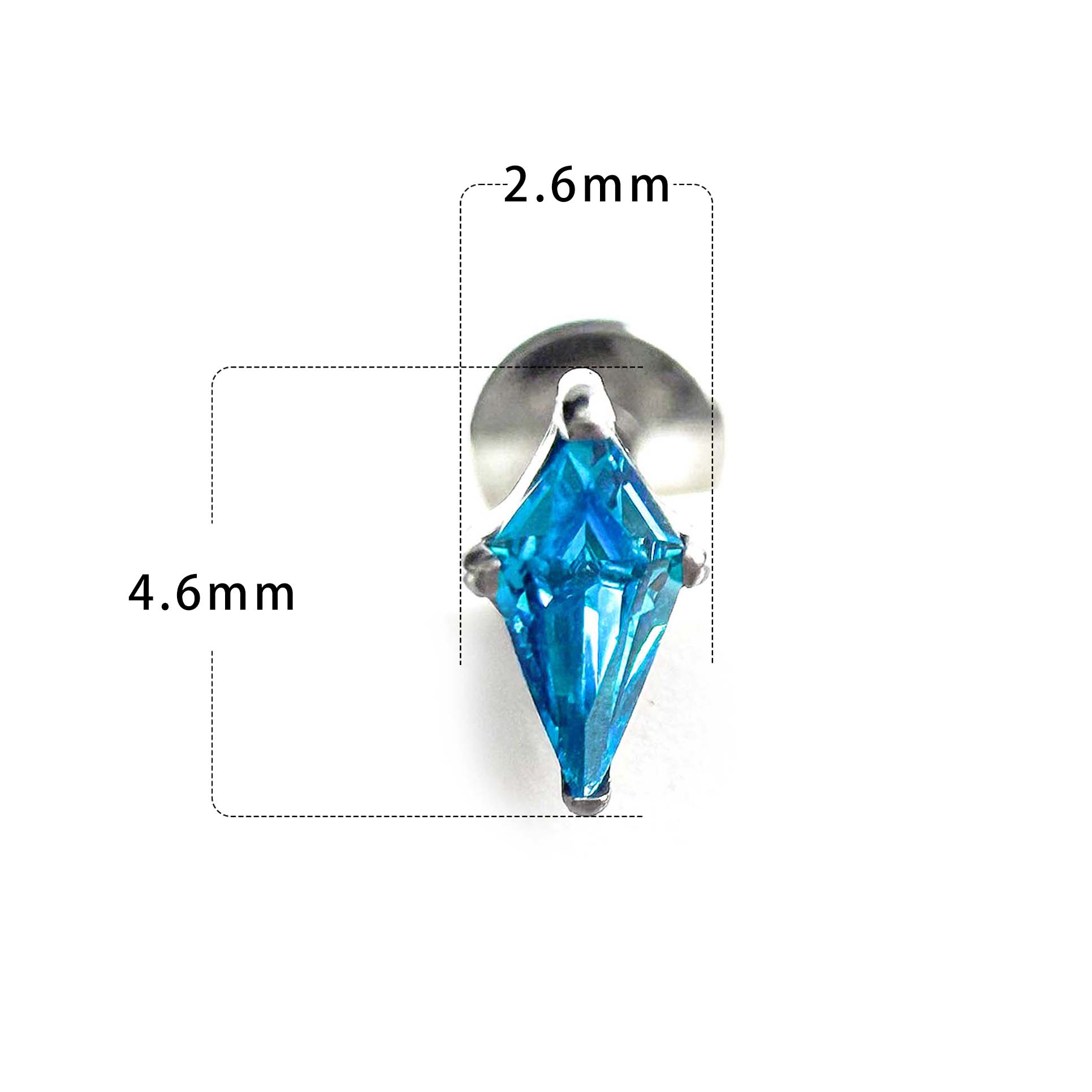 F136 Titanium Kite Ear Stud Helix Cartilage Piercing