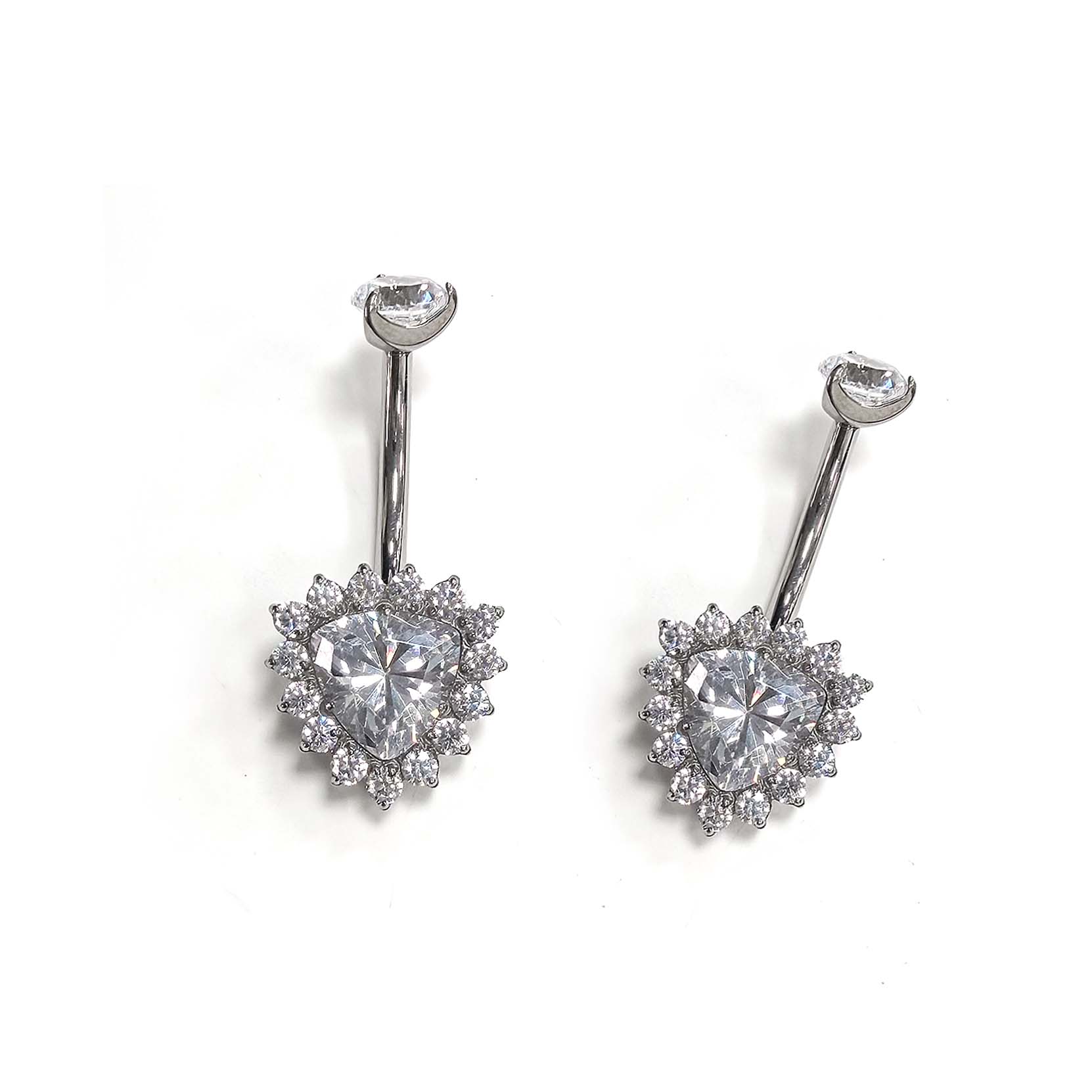 F136 Titanium Triangle Flower Navel Ring Belly Button Piercing