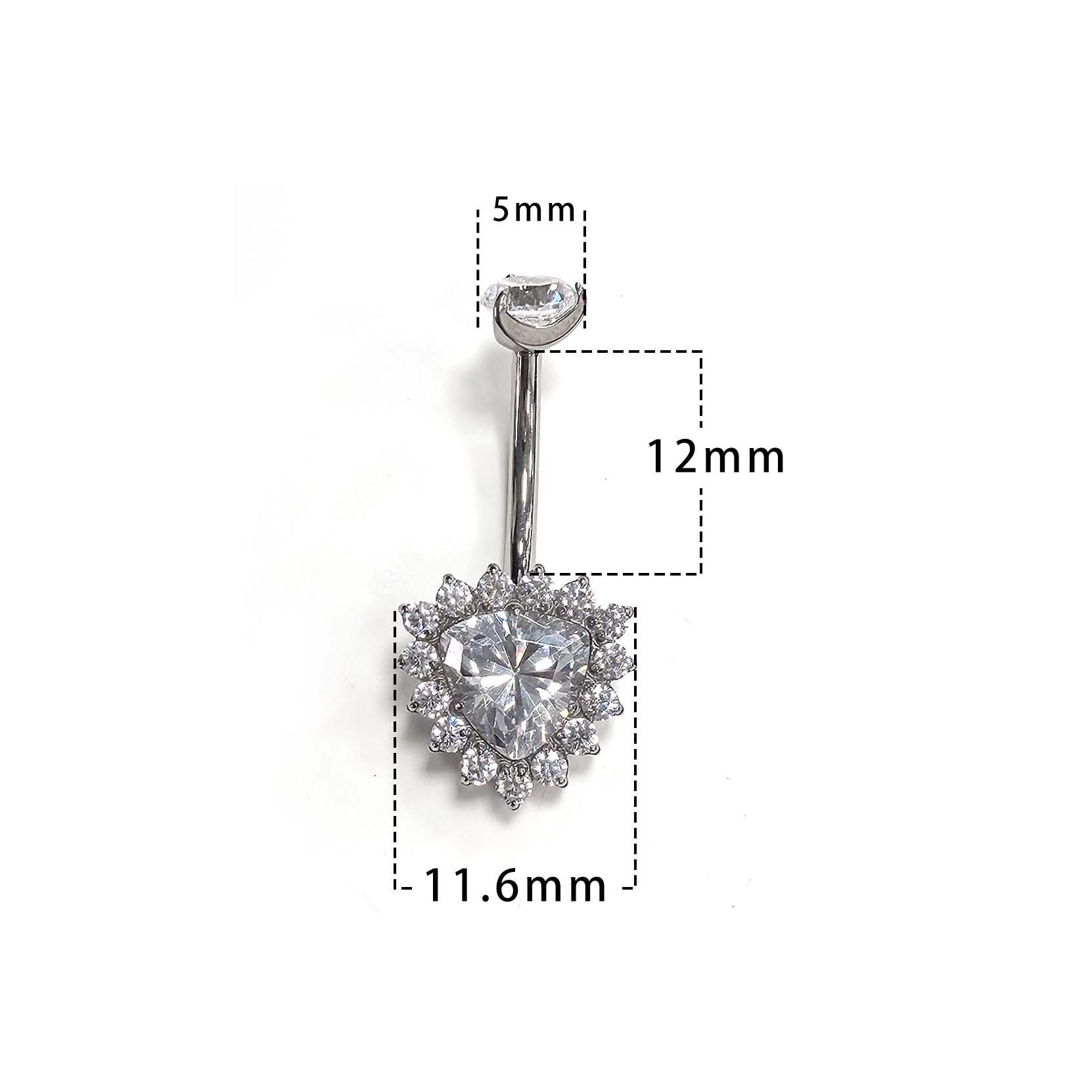 F136 Titanium Triangle Flower Navel Ring Belly Button Piercing
