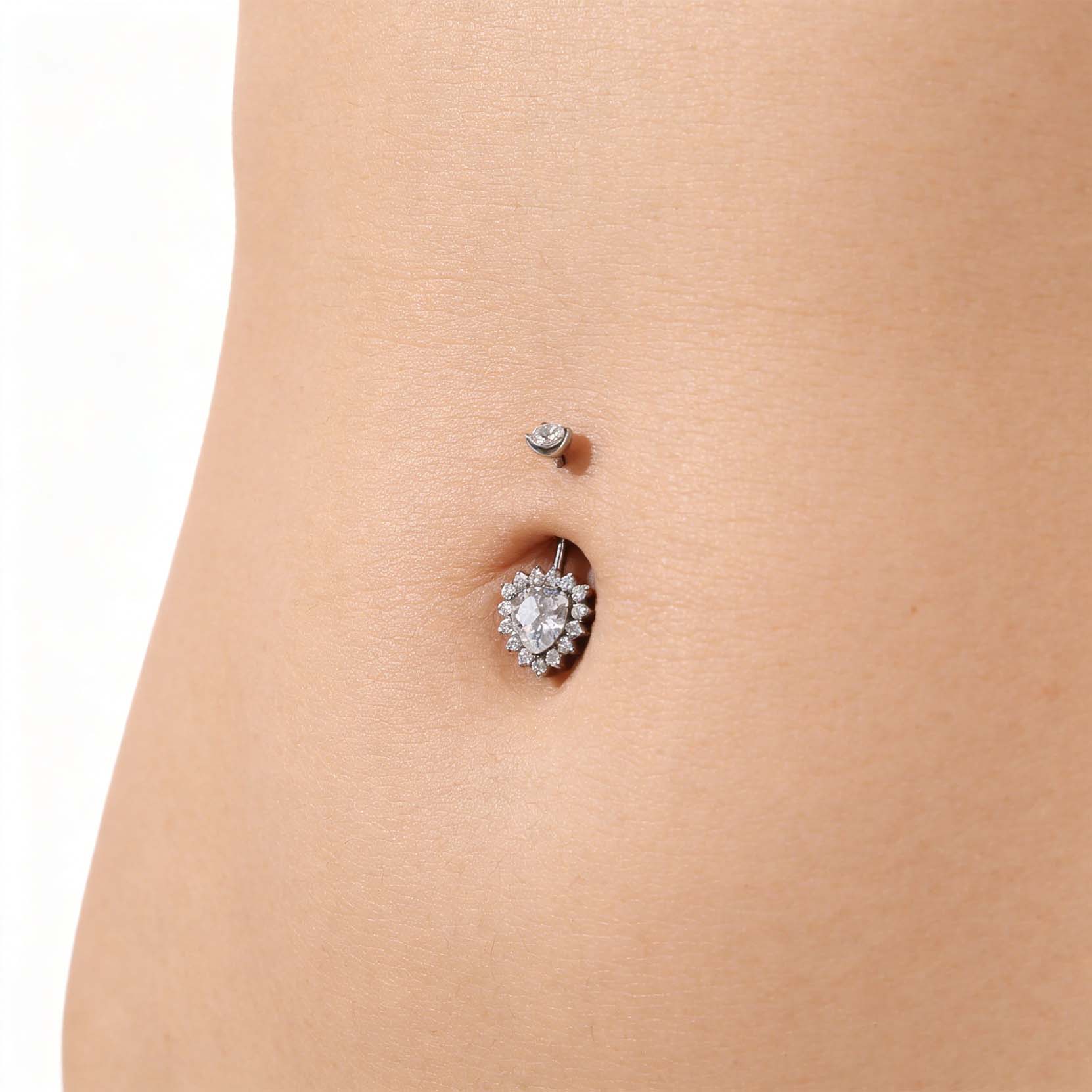 F136 Titanium Triangle Flower Navel Ring Belly Button Piercing