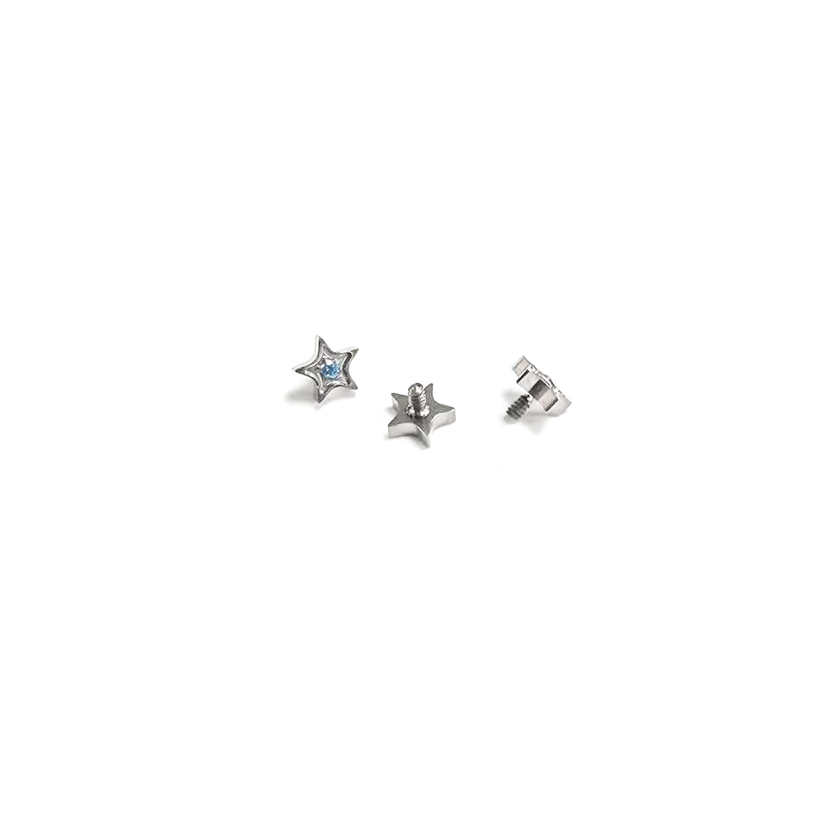 F136 Titanium Pentagram Ear Stud Helix Cartilage Piercing