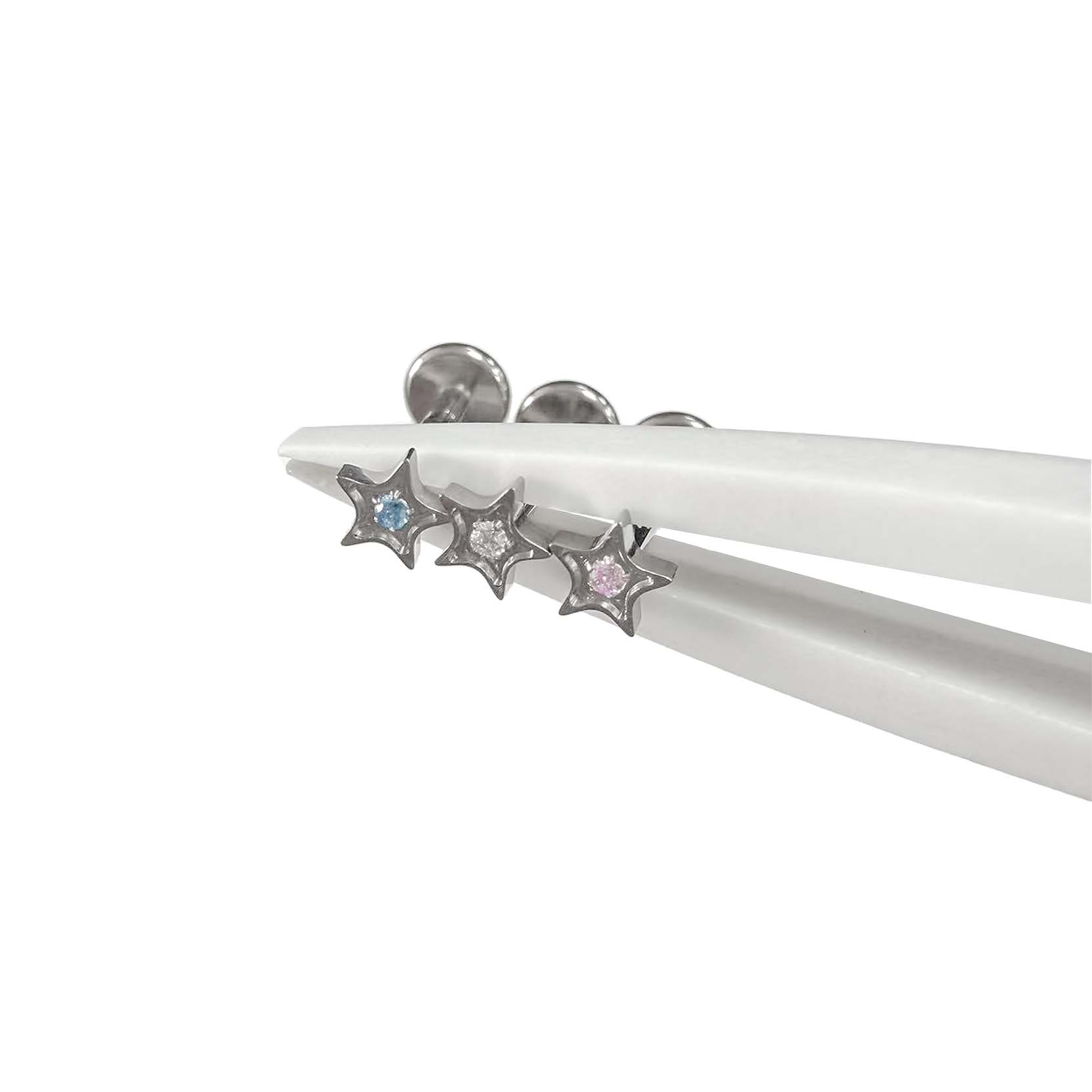 F136 Titanium Pentagram Ear Stud Helix Cartilage Piercing