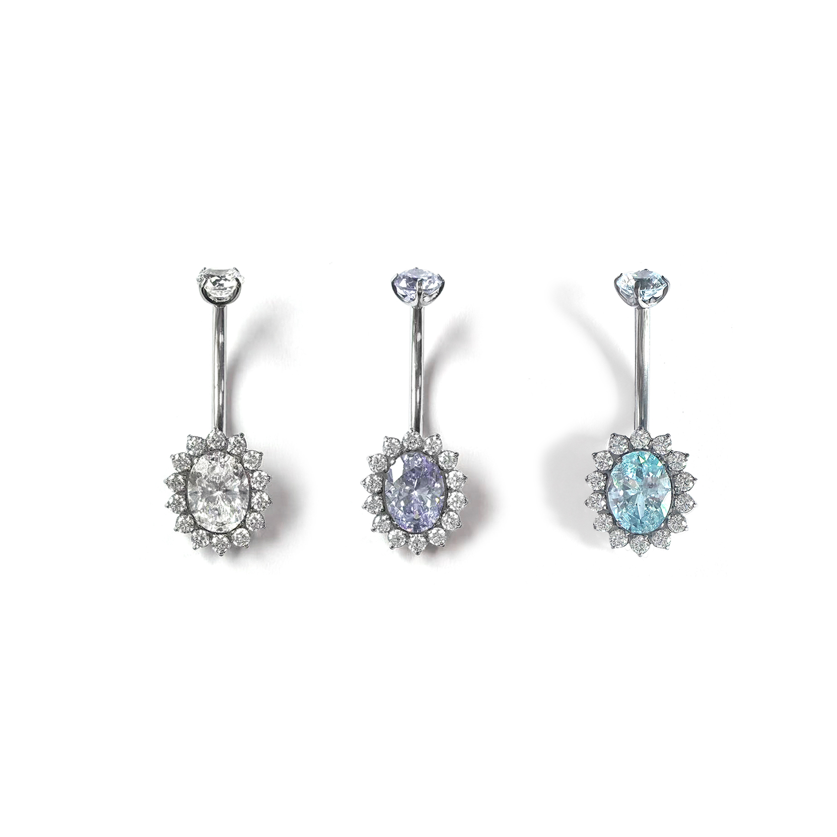 F136 Titanium Oval Navel Ring Belly Button Piercing