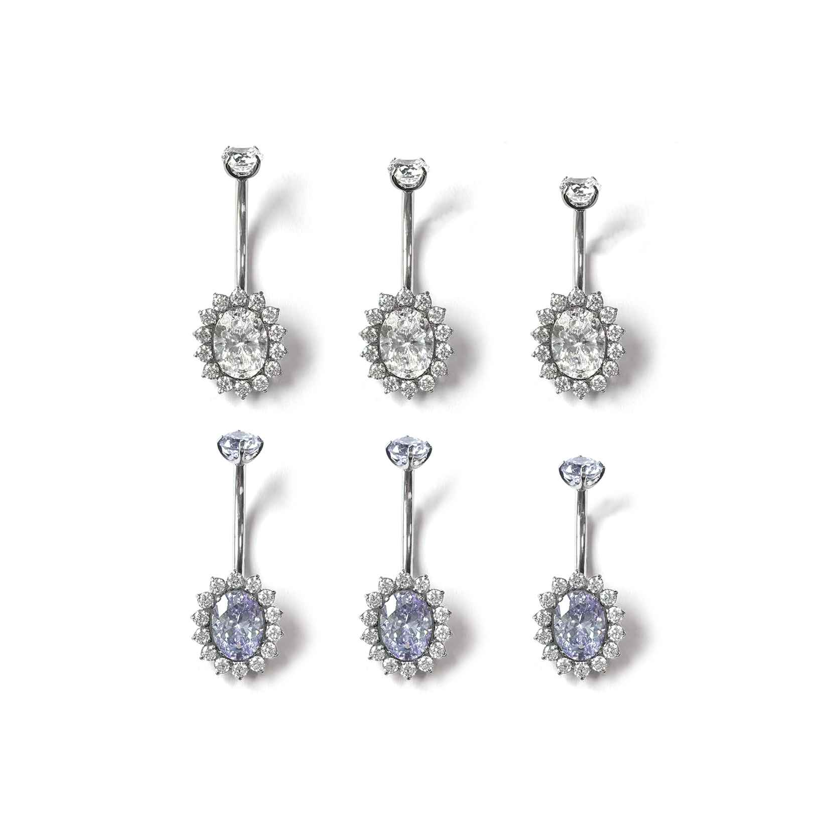 F136 Titanium Oval Navel Ring Belly Button Piercing