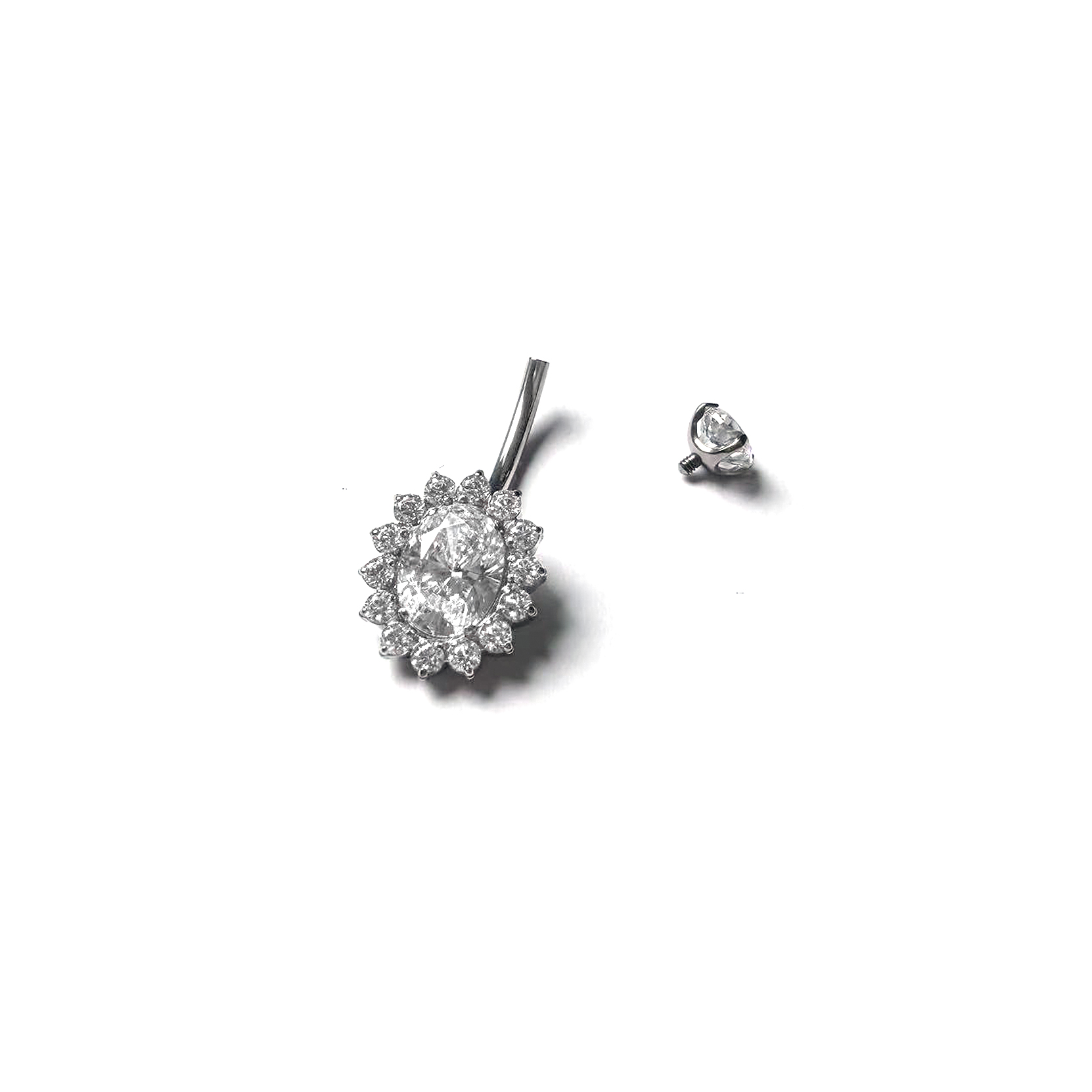 F136 Titanium Oval Navel Ring Belly Button Piercing
