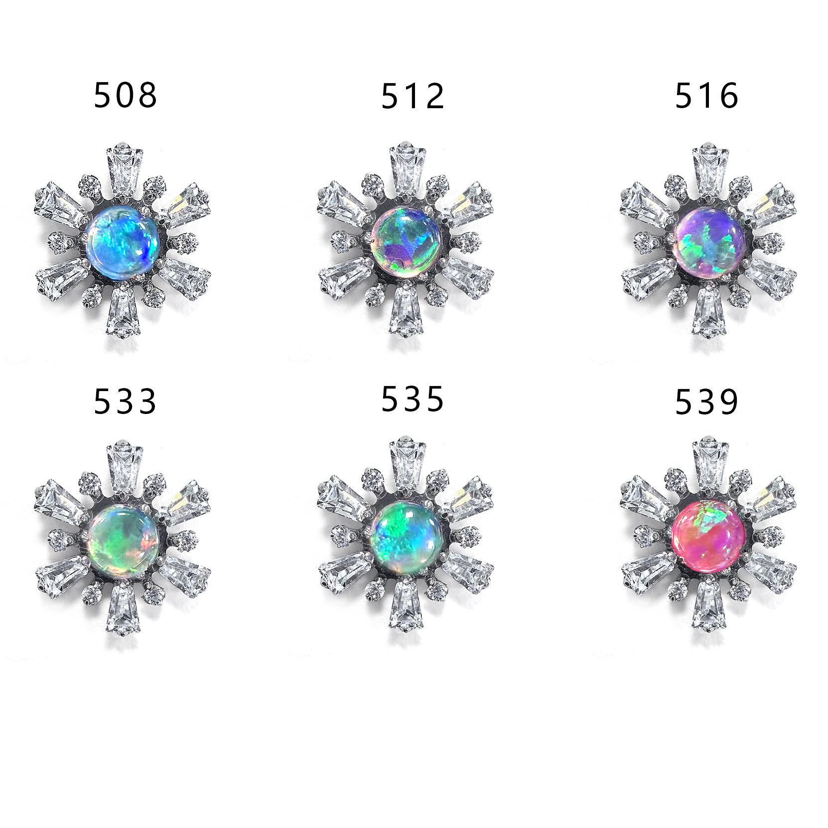 F136 Titanium Opal Snowflake Ear Stud Helix Cartilage Piercing