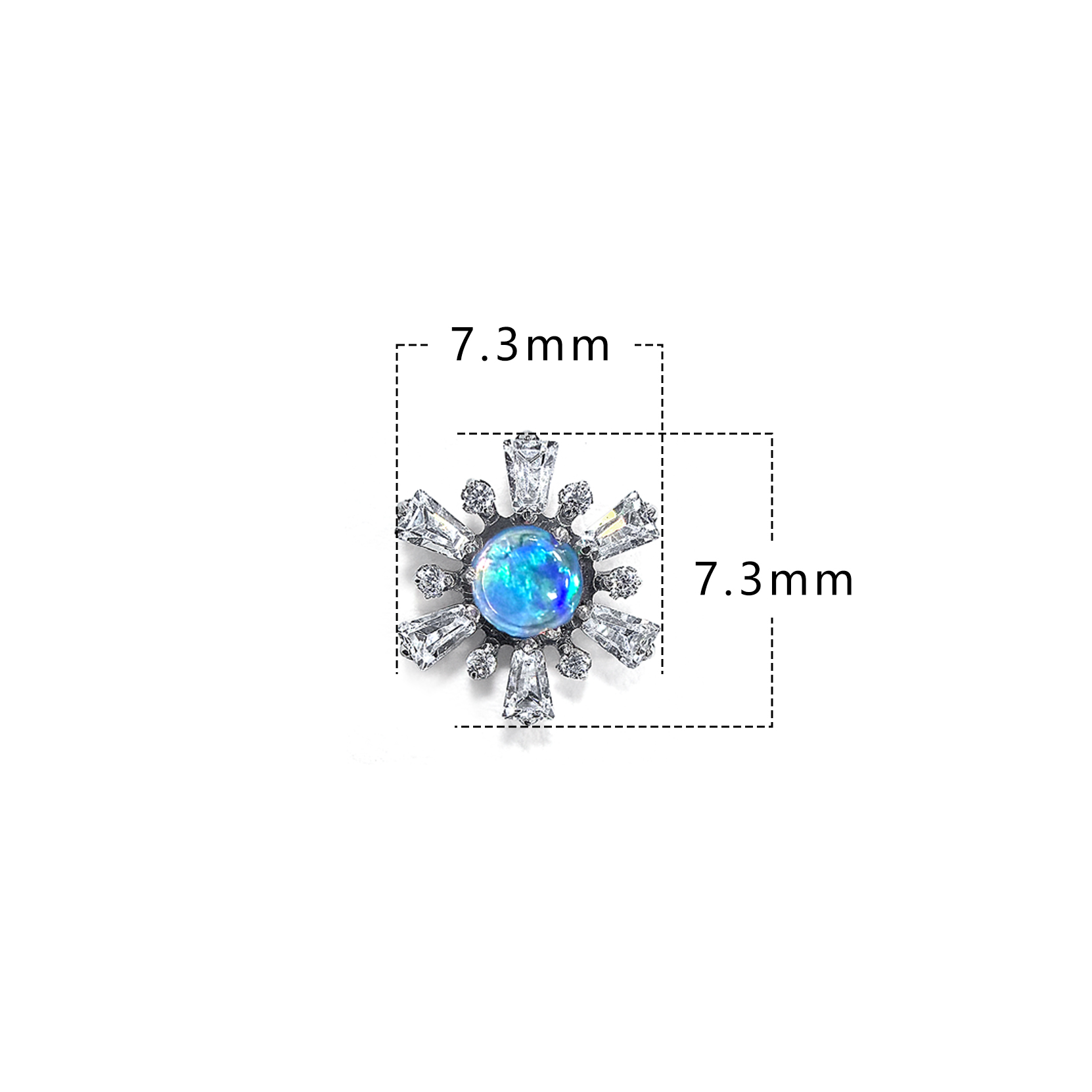 F136 Titanium Opal Snowflake Ear Stud Helix Cartilage Piercing